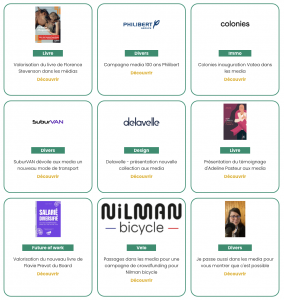 Vignettes de campagnes presse faites pour les clients de Haut comme 3 comm par Adeline Cointe attachée de presse