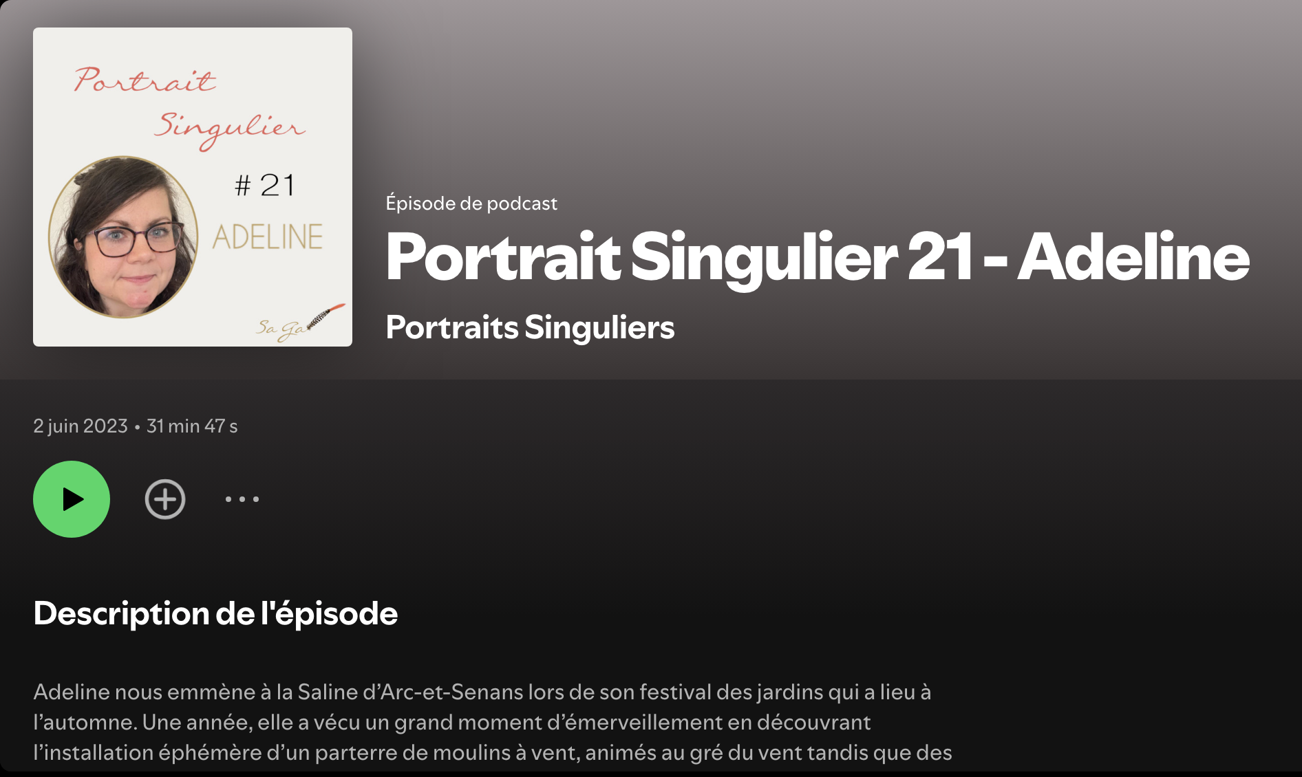 Vignette podcast portraits singuliers avec Adeline Cointe